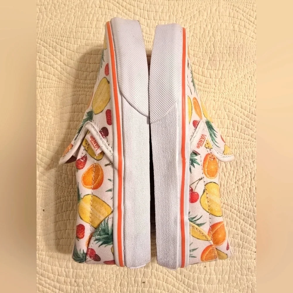 NWT Vans Girls Slip Sneakers with Tropical Fruit Design